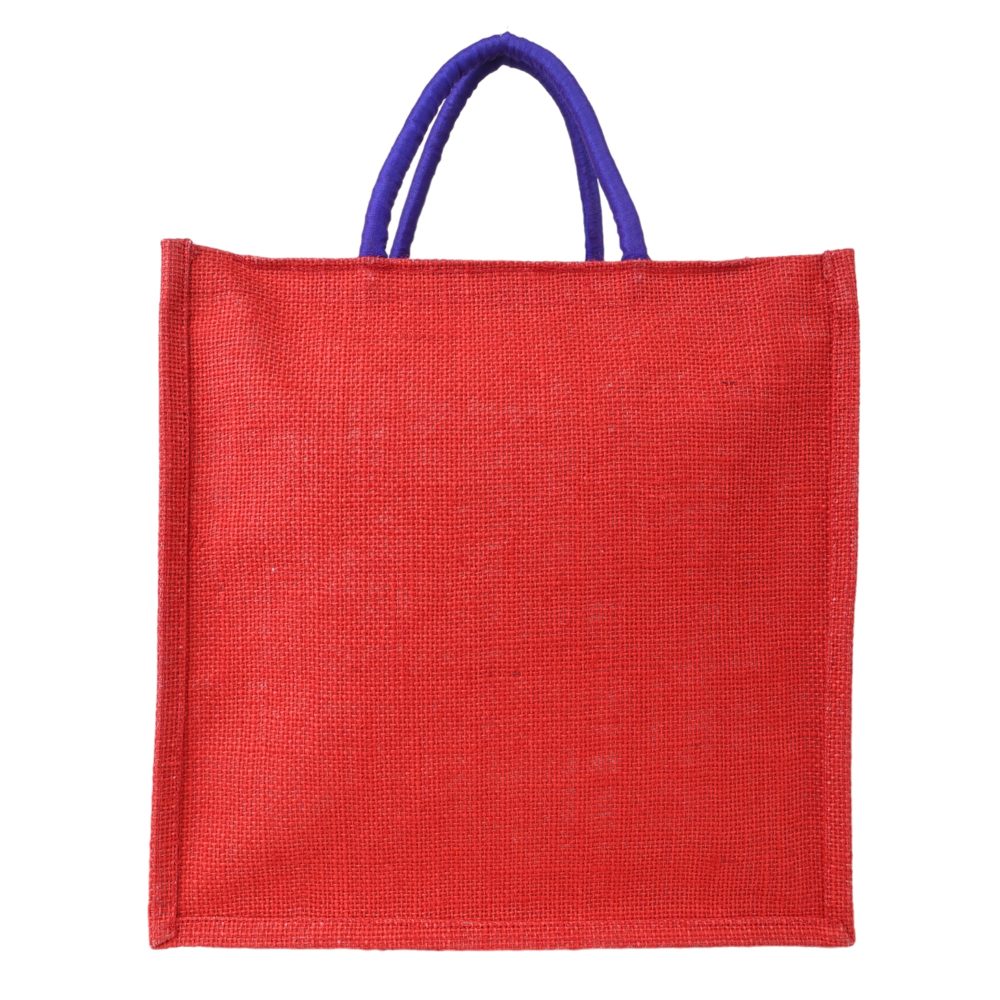 Indha Hand Embroidered Umbrella Motif Blue Jute Gift Bag | Sustainable Chic for Every Occasion | Jute Carry Bag |