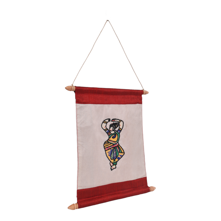 Indha Hand-Embroidered Dance of Grace Scroll – A Timeless Art Piece in a Handcrafted Gift Box, Perfect for Celebrations, Gifting, and Traditional Decor.