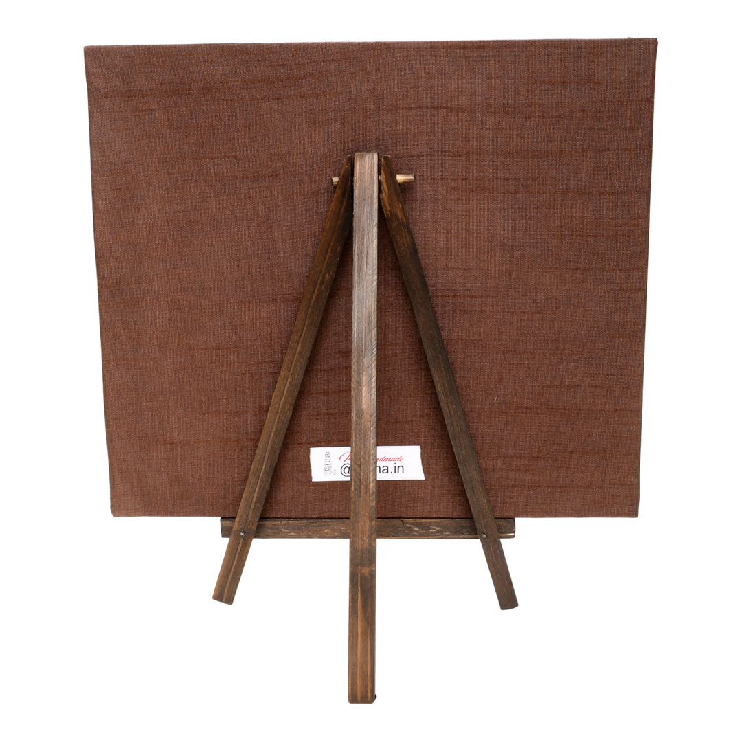 Indha Hand-Embroidered Rajasthani Desert Camel – Silk Textile Art with Mini Wooden Easel| Indian handmade Gift