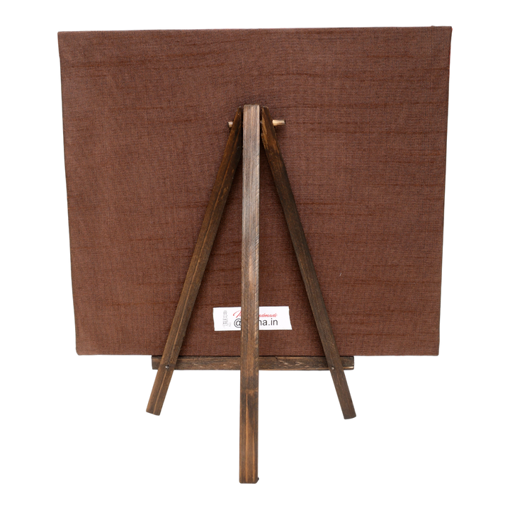 Indha Hand-Embroidered Rajasthani Desert Camel – Silk Textile Art with Mini Wooden Easel| Indian handmade Gift