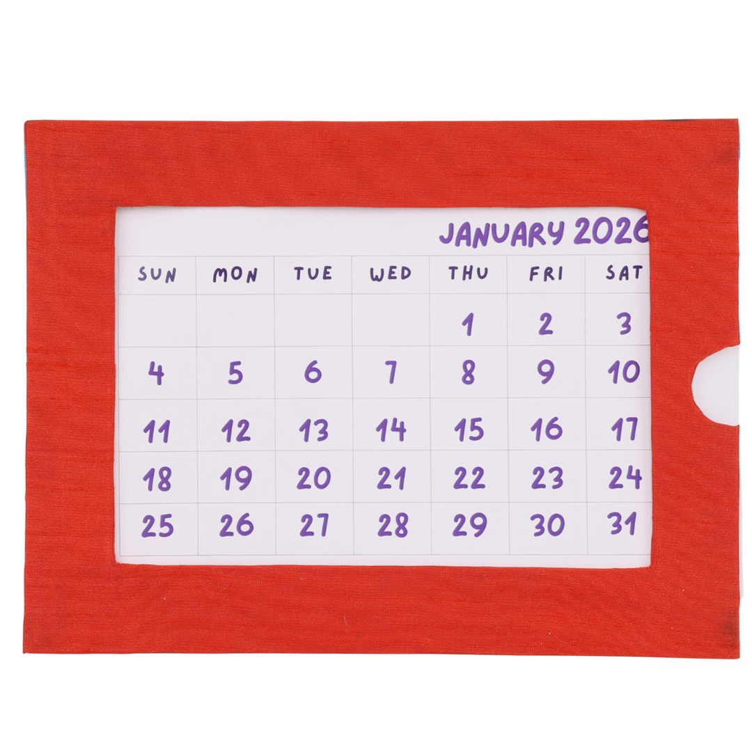 Indha Handcrafted Tabletop Easel Stand Calendar — Retro Scooter Motif (Vespa-era charm)