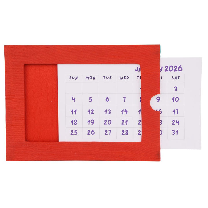 Indha Handcrafted Tabletop Easel Stand Calendar — Retro Scooter Motif (Vespa-era charm)