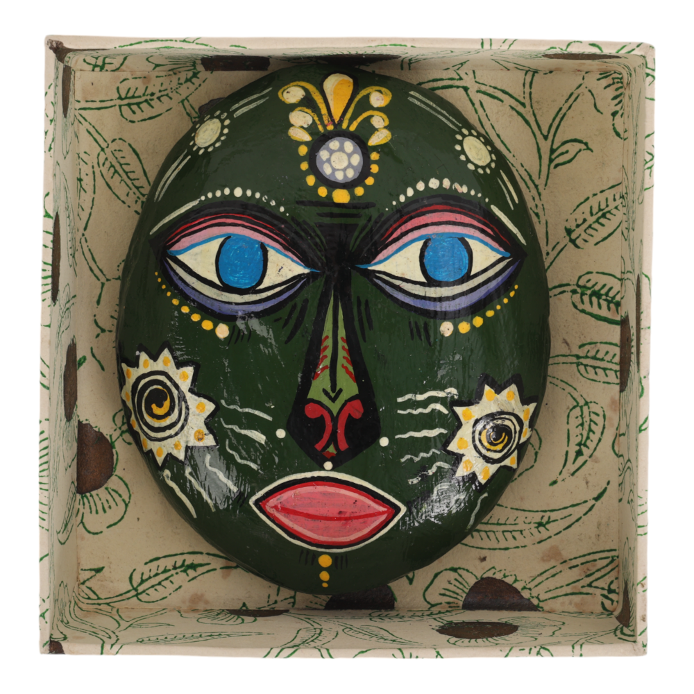Indha Hand-Painted Paper Mâché Wall Mask – A Unique and Artistic Decorative Piece for Home, Living Room, and Cultural Wall Accents