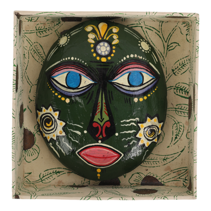 Indha Hand-Painted Paper Mâché Wall Mask – A Unique and Artistic Decorative Piece for Home, Living Room, and Cultural Wall Accents