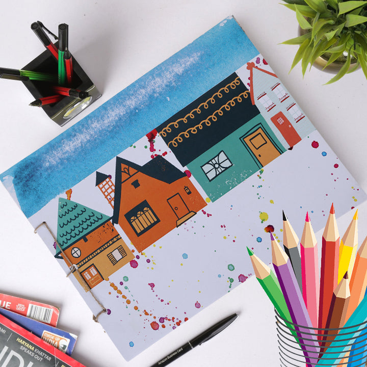 Indha Handmade Paper Drawing Book|Block Prints| Charcoal Art Paper|Water |Acrylic Art Paper  |