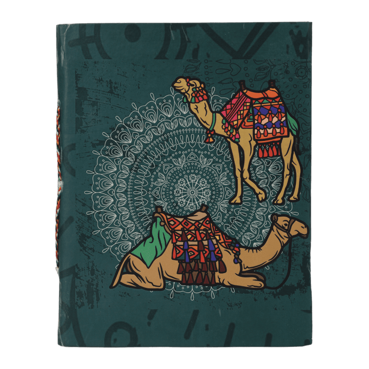 Indha Handcrafted Diary | Travel Journal Diary | Camel Print Diary | Sustainable Diary | Recycled Paper Diary | Eco-Friendly | Gifting | Corporate Gifting Diary | Office Employee Gifting | Set Of 30 Pages Diary |