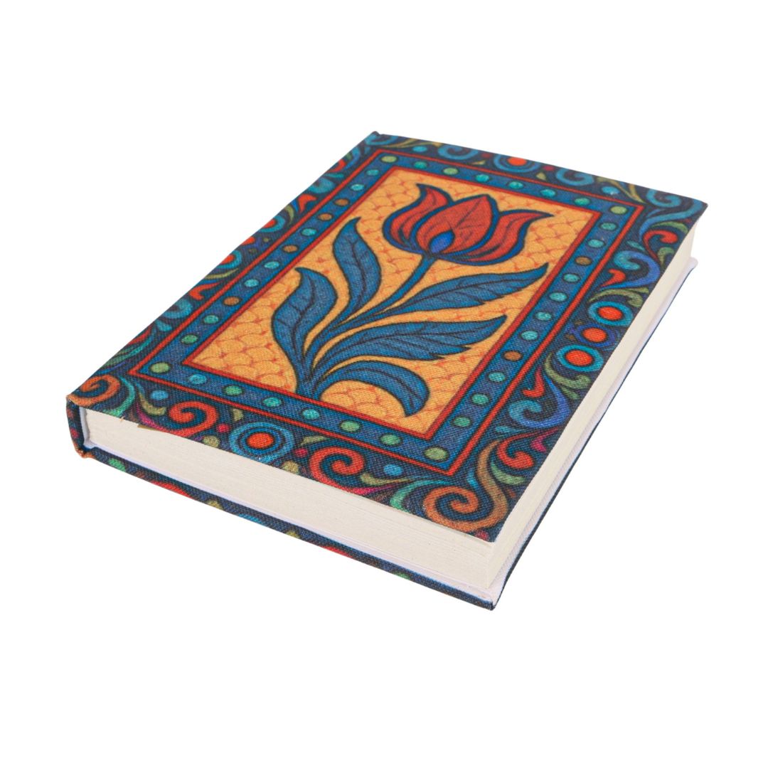 Handmade Recycled Paper Diary | Tulip Folk Art Cover | Eco-Friendly Notebook