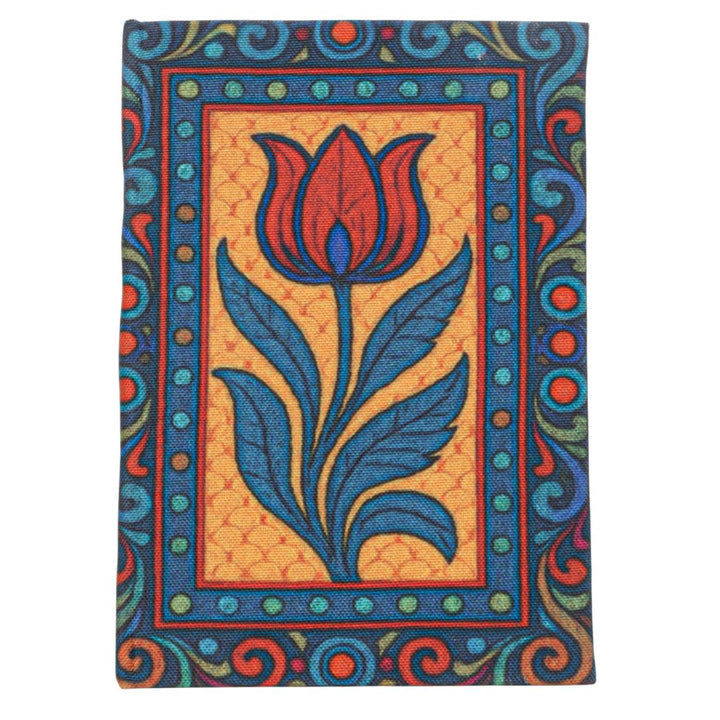Handmade Recycled Paper Diary | Tulip Folk Art Cover | Eco-Friendly Notebook