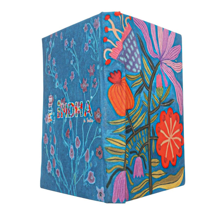 Handmade Recycled Paper Diary | Vibrant Floral Illustration | Eco-Friendly Notebook