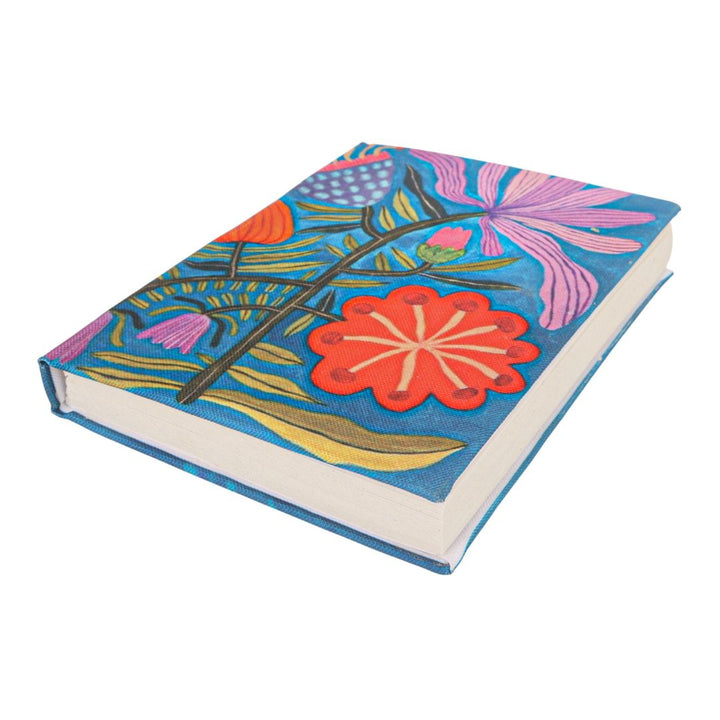 Handmade Recycled Paper Diary | Vibrant Floral Illustration | Eco-Friendly Notebook