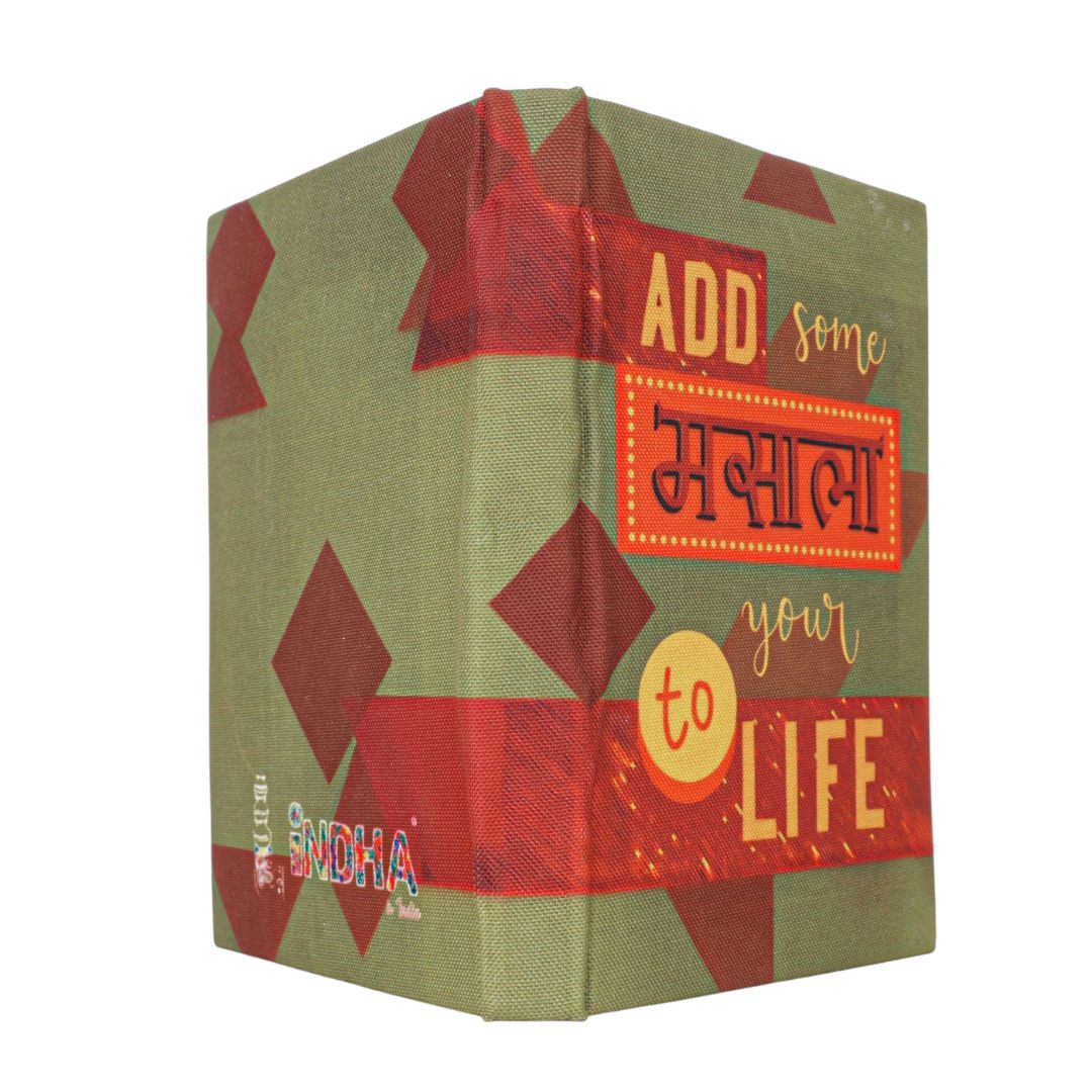 Handmade Recycled Paper Diary | “Add Some Masala to Your Life” | Fun Biodegradable Notebook|Great Gift for Friends