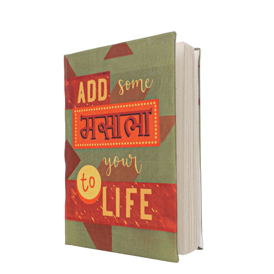 Handmade Recycled Paper Diary | “Add Some Masala to Your Life” | Fun Biodegradable Notebook|Great Gift for Friends