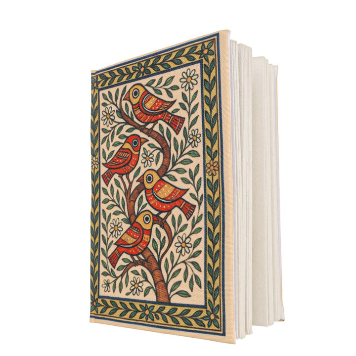 indian folk art birds notebook handmade