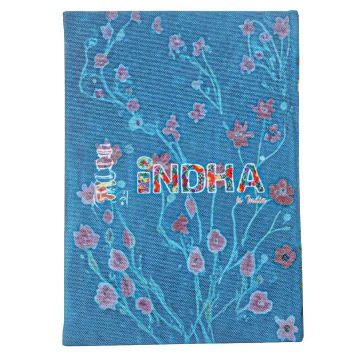 Canvas printed floral notebook recycled paper