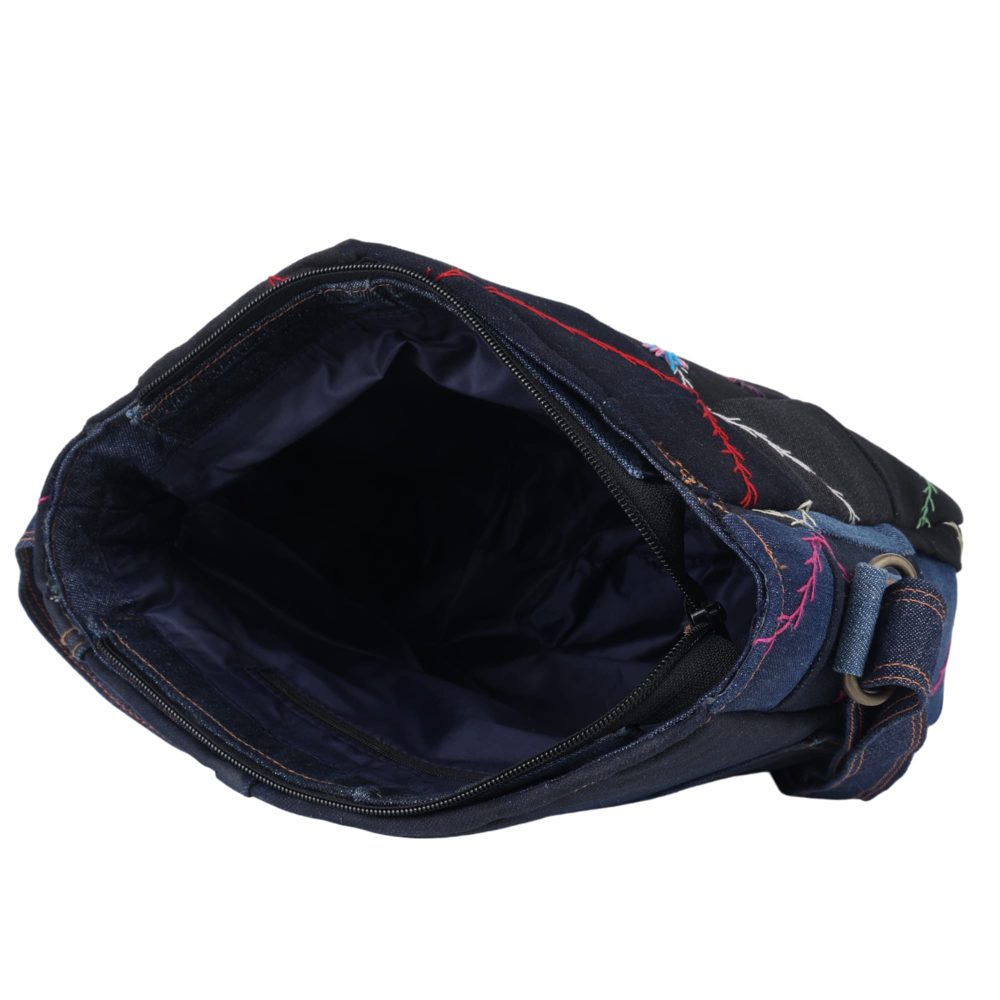 Stylish denim patchwork sling bag for gifting