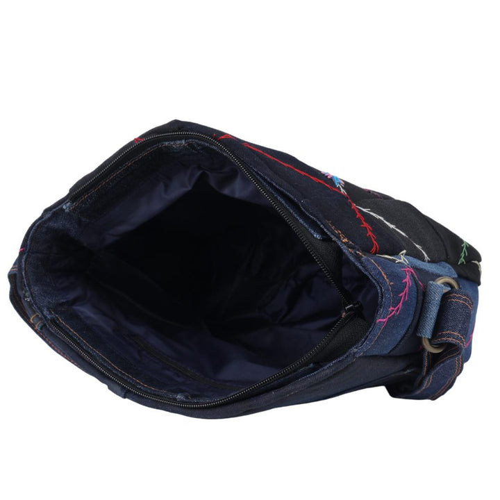 Stylish denim patchwork sling bag for gifting