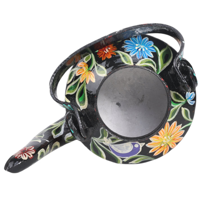 INDHA Decorative Aluminium Hand Painted Kettle Flower-Print | Hand-Painted Kettle