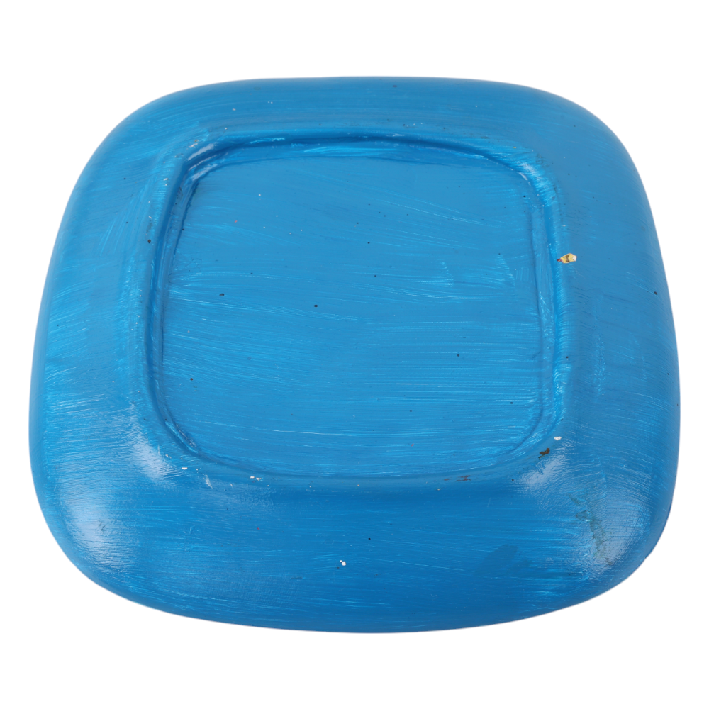 Indha Hand-Painted Ceramic Plate – School of Fishes | 15.5 cm | Blue | Decorative Tableware, Mug Cover, or Desk Organizer Tray