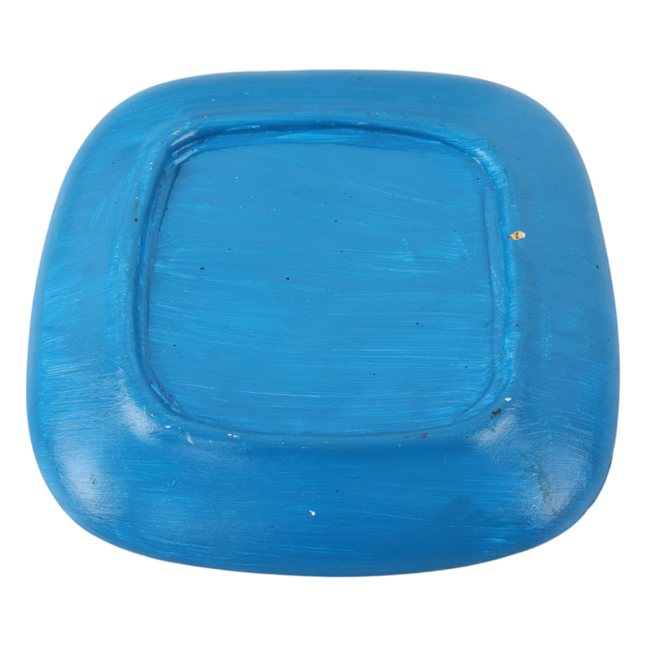 Indha Hand-Painted Ceramic Plate – School of Fishes | 15.5 cm | Blue | Decorative Tableware, Mug Cover, or Desk Organizer Tray