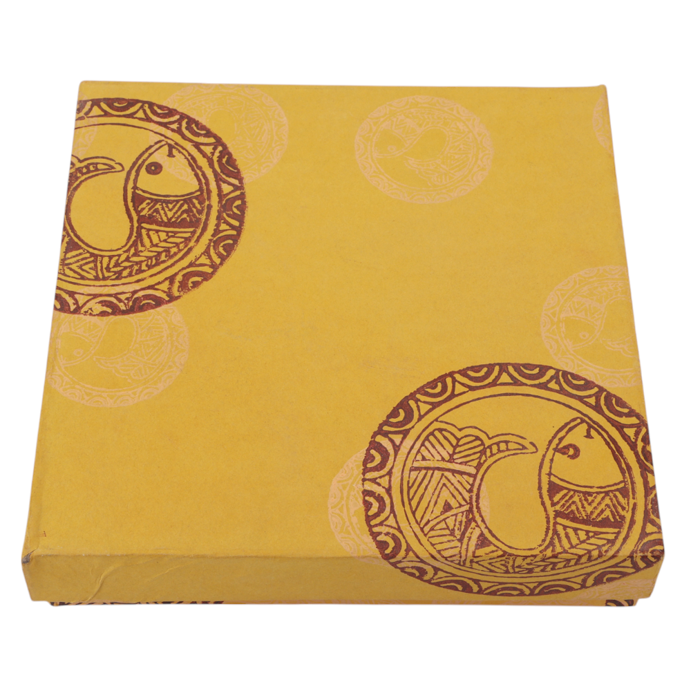 Indha Hand-Painted Ceramic Plate – School of Fishes | 15.5 cm | Blue | Decorative Tableware, Mug Cover, or Desk Organizer Tray