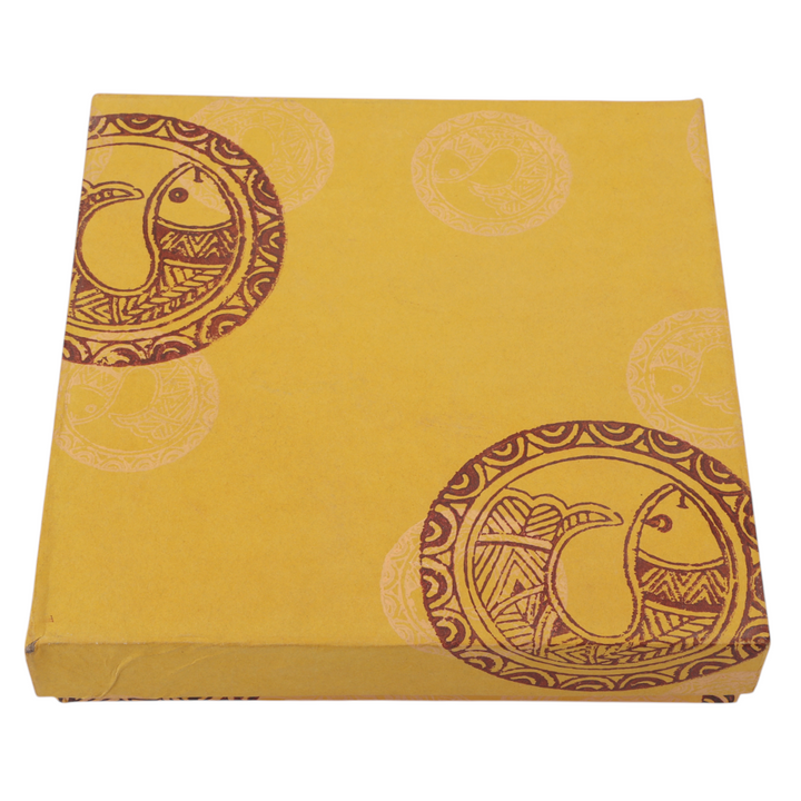 Indha Hand-Painted Ceramic Plate – School of Fishes | 15.5 cm | Blue | Decorative Tableware, Mug Cover, or Desk Organizer Tray