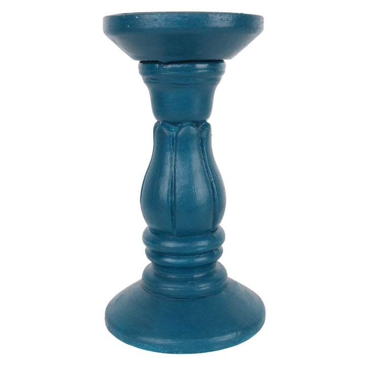 Indha Classic Sheesham Candle Stand – Soft Carved, Hand-Painted Finish