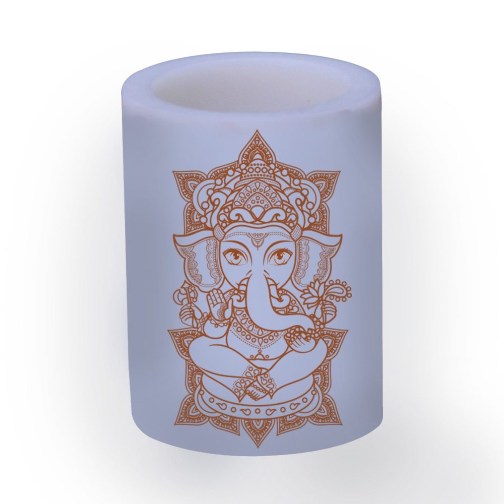 Indha Handcrafted Candle | Lord Ganesh Print Candle | Hollow Candle | Candle With LED Light | Paraffin Wax Candle | Gifts Candle | Gifting Candle