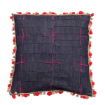 16" Handmade Denim Zig-Zag Cushion Covers Set of 2