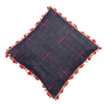 16" Handmade Denim Zig-Zag Cushion Covers Set of 2