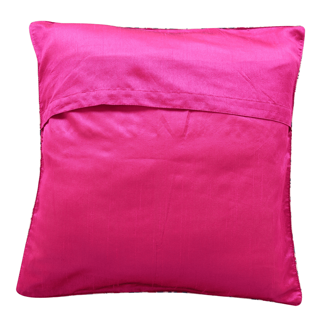 Indha Hand Embroidered Cushion Covers Face-Patchwork Motif | 16X16 Cushion Covers Set of 2 | Block Printed Cushion Covers | Home Decor | Home Furnishing | Corporate Gifting