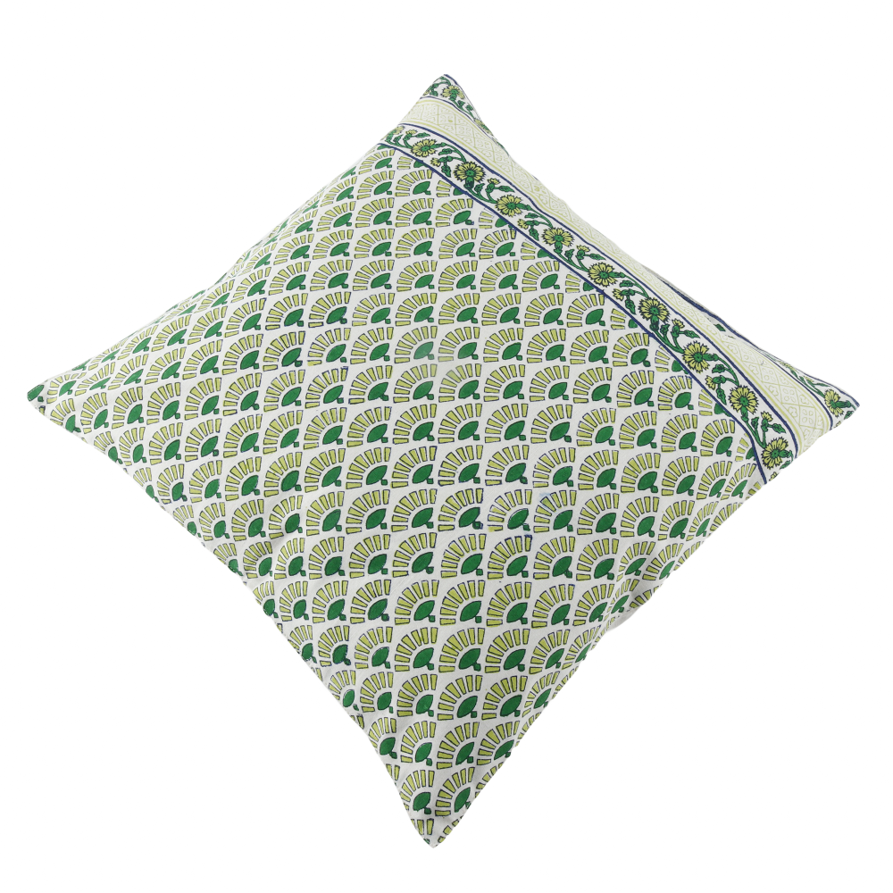 Organic Lotus Flower Inspired Motif Design Pattern Hand Block Printed Throw Cotton Cushion Covers – (16 X 16 INCHES) | Home Décor | Home Furnishing | Throw Cushion Covers | Corporate Gifting | Block Printed Cushion Cover | Eco Friendly