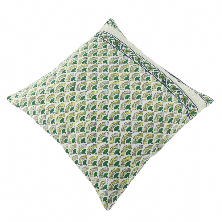 Organic Lotus Flower Inspired Motif Design Pattern Hand Block Printed Throw Cotton Cushion Covers – (16 X 16 INCHES) | Home Décor | Home Furnishing | Throw Cushion Covers | Corporate Gifting | Block Printed Cushion Cover | Eco Friendly