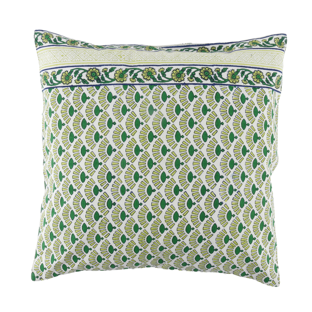Organic Lotus Flower Inspired Motif Design Pattern Hand Block Printed Throw Cotton Cushion Covers – (16 X 16 INCHES) | Home Décor | Home Furnishing | Throw Cushion Covers | Corporate Gifting | Block Printed Cushion Cover | Eco Friendly