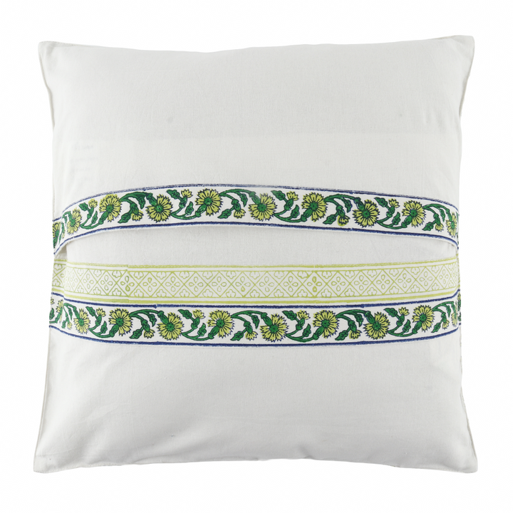 Organic Lotus Flower Inspired Motif Design Pattern Hand Block Printed Throw Cotton Cushion Covers – (16 X 16 INCHES) | Home Décor | Home Furnishing | Throw Cushion Covers | Corporate Gifting | Block Printed Cushion Cover | Eco Friendly