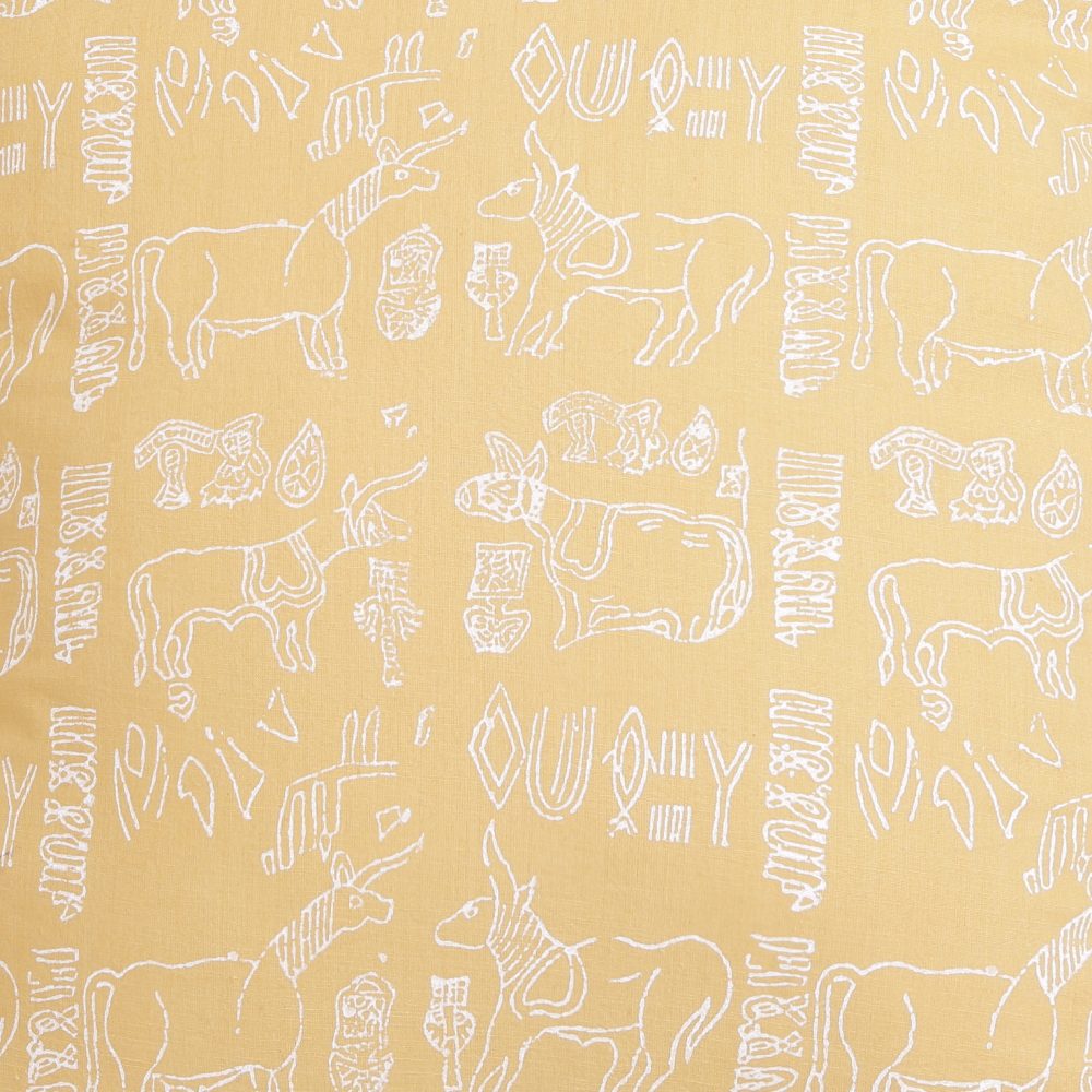 Indha Hand Block Printed Cushion Cover Mohanjo-Daro Print | 16x16 Inches Cushion Covers | Cotton Cushion Cover Set of 2