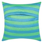Indha Embroidered Cushion Cover - Unique Sea Green &amp; Blue Design with Lambretta Scooter | 16.0 X 16.0 Inch Cushion Cover Set of 2 | Corporate Gifting | Home Decor | Throw cushion cover | Home Furnishing