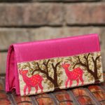 Pink Colour Hand Embroidered Clutch Purse for Girl's/Women's