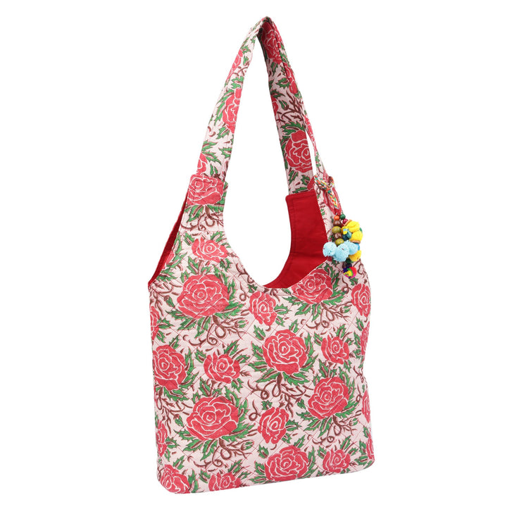 INDHA Cotton Hand Block Printed Shoulder Bag For Girls/Women