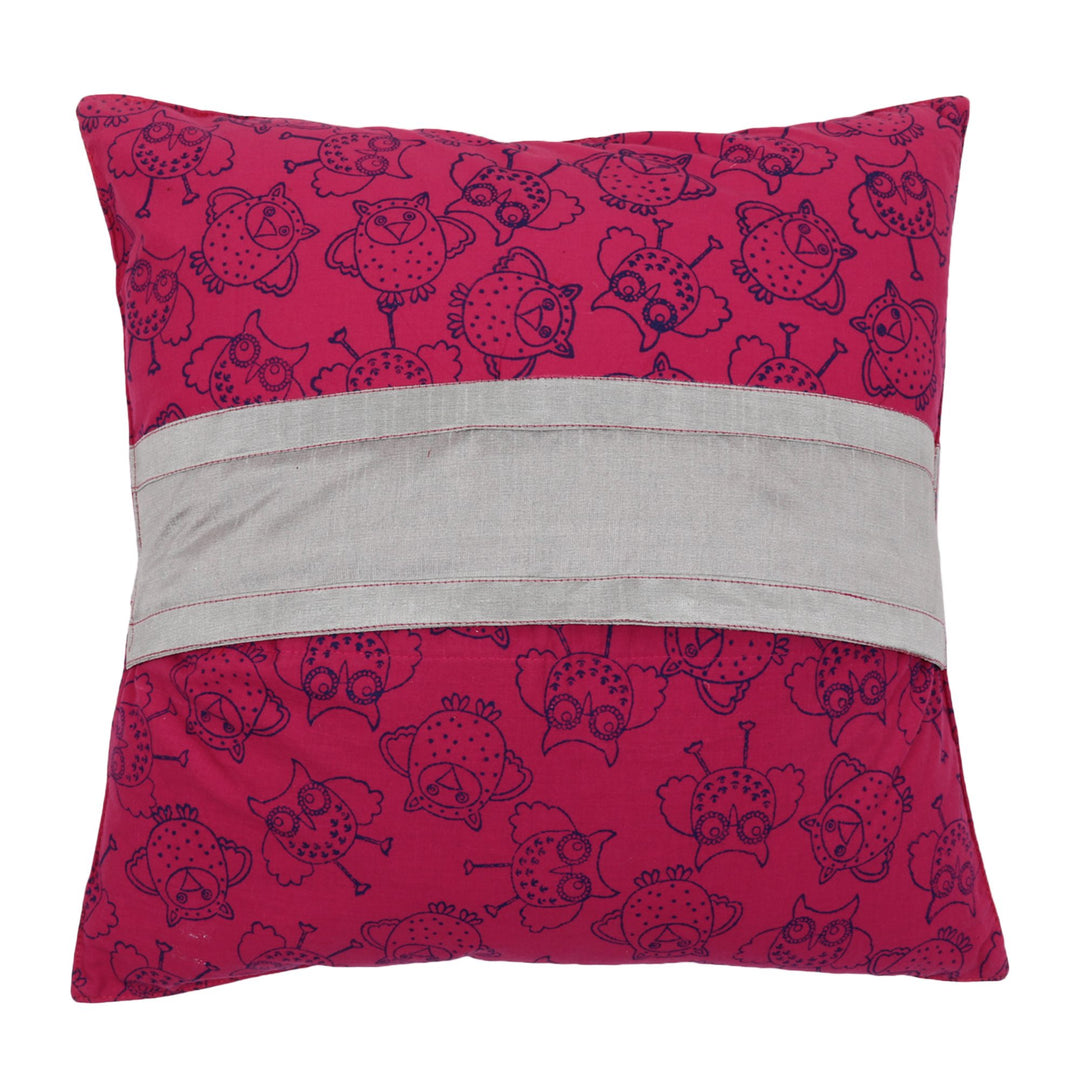 16" Hand Embroidered Cotton Cushion Cover Pack Of 2