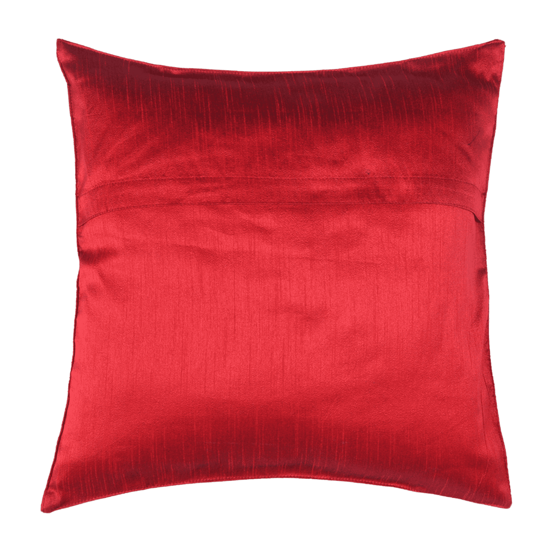 Indha Hand Embroidered Cushion Cover Rajasthani-Man Embroidery | 16X16 Cushion Cover Zari Border | Home Furnishing | Corporate Gifting | Brocade Cushion Cover Set of 2