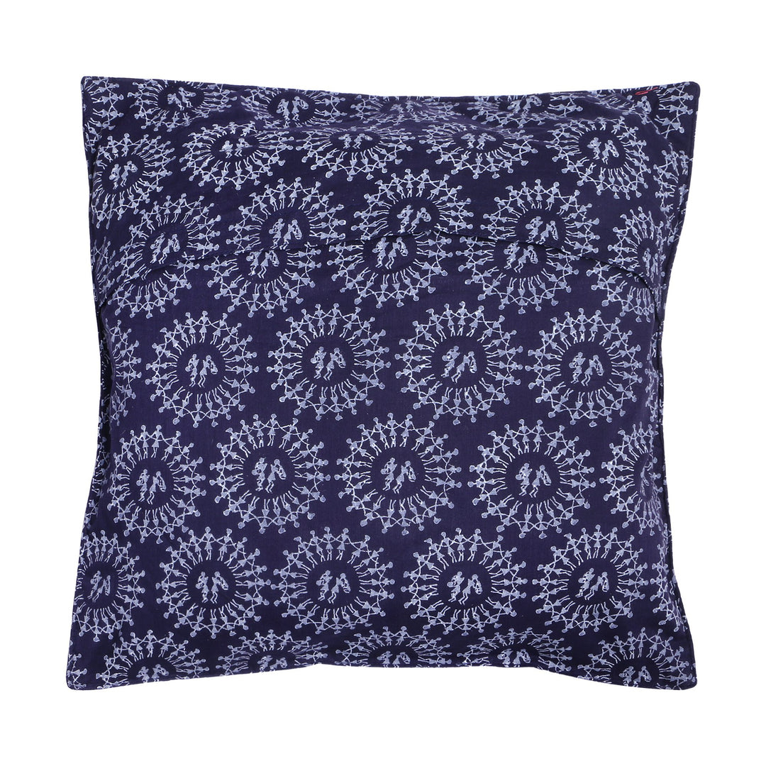 Blue Colour Cotton Hand Block Print Cushion Covers Set of 2