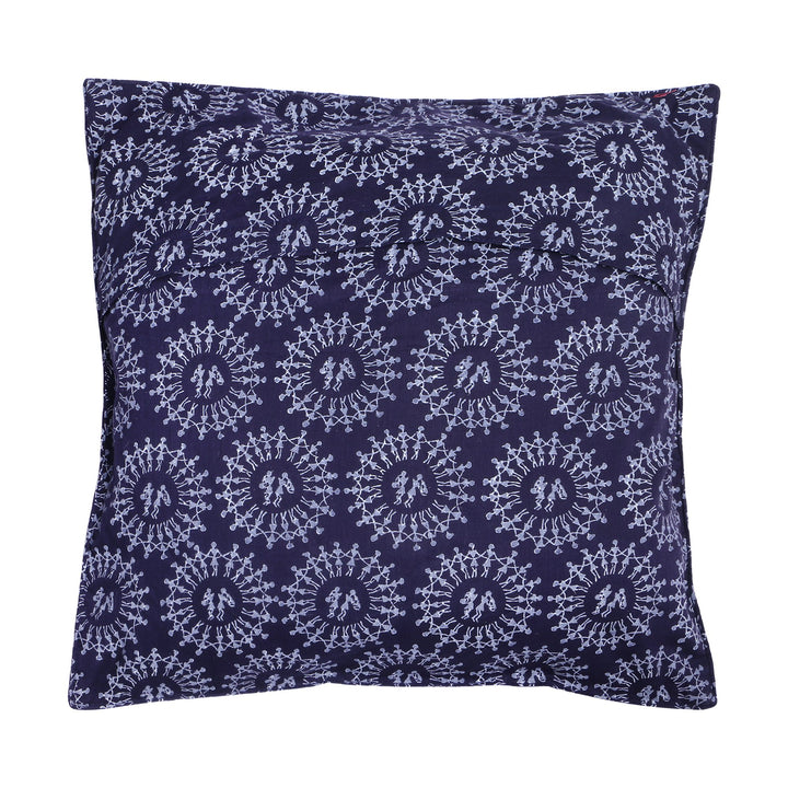 Blue Colour Cotton Hand Block Print Cushion Covers Set of 2