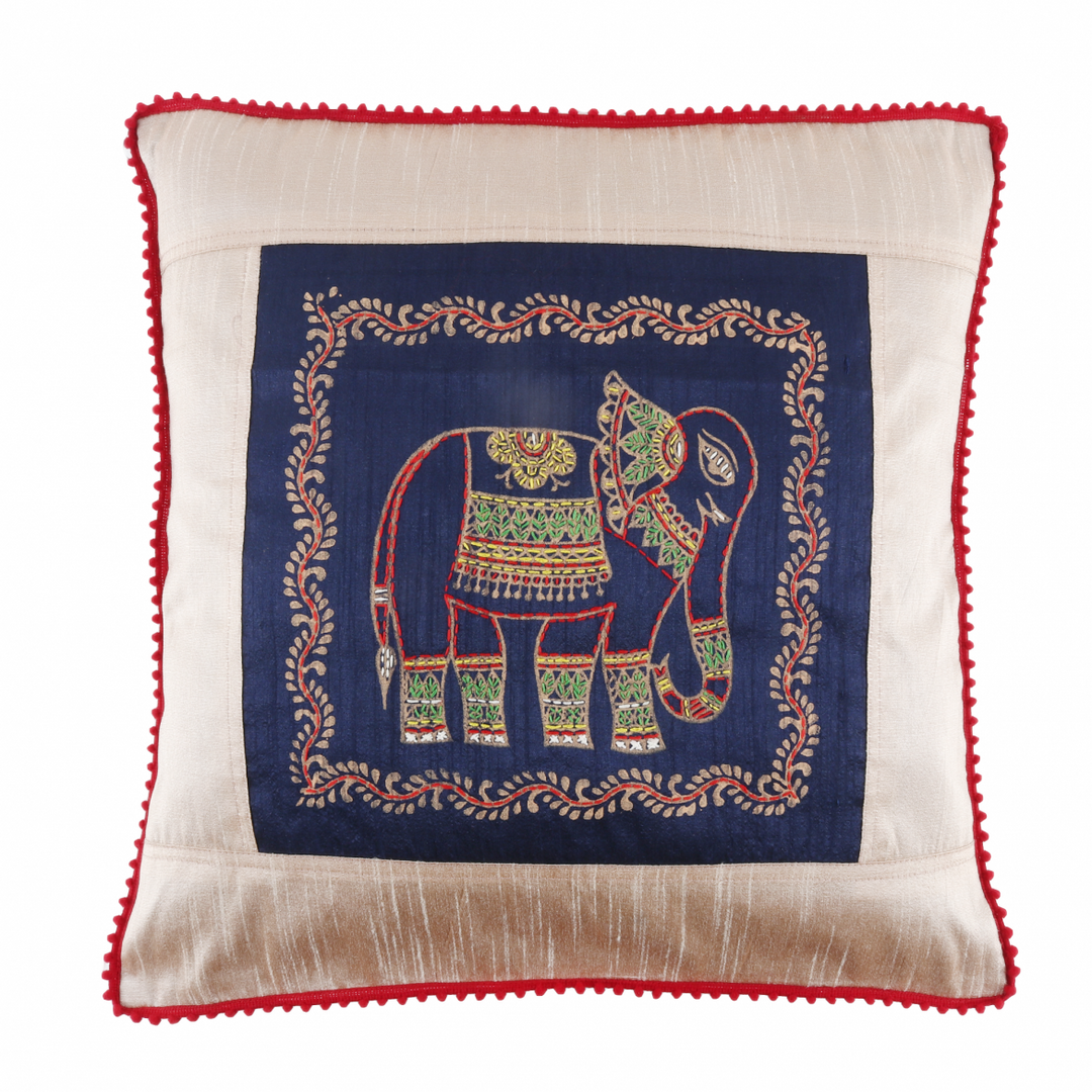 Dupion Silk Hand Block Printed Throw/Pillow Cushion Covers - (16 X 16 INCHES)