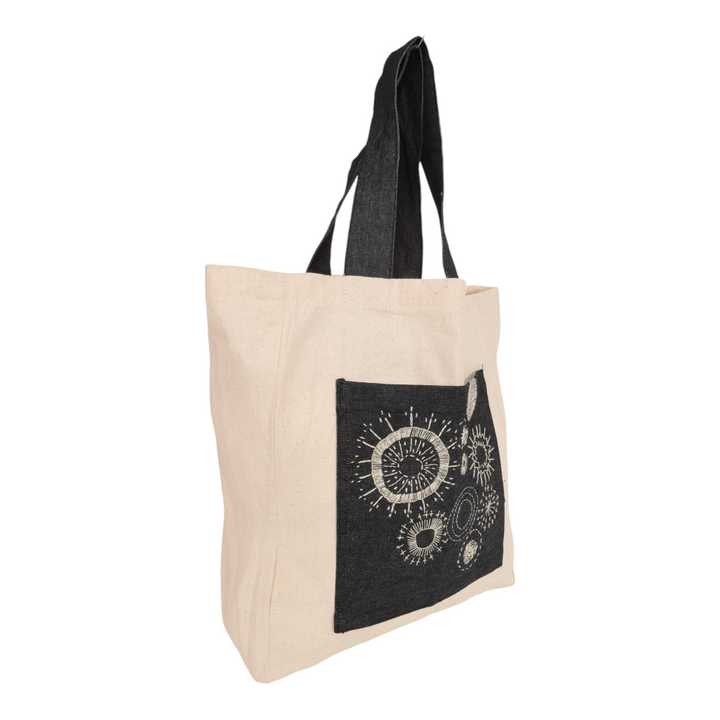 Indha Floral Embroidered Cotton Bag – A Chic and Eco-Friendly Tote for Everyday Style, Shopping, and Casual Outings