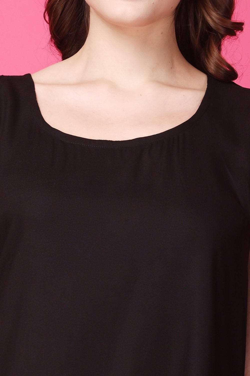 Indha Women Solid Flared Black Dress  | Long Dress | Cotton Dress -XL