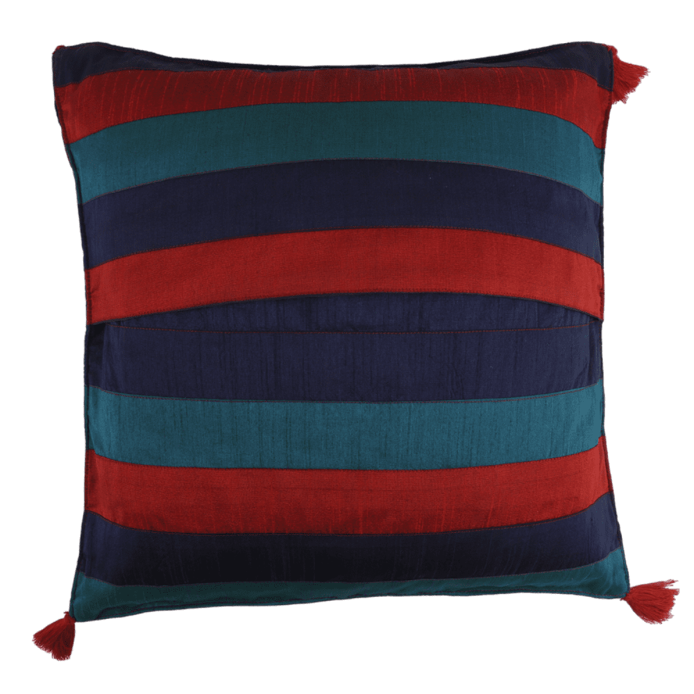 Indha Hand Embroidered Cushion Cover Cow Embroidery | Dupion Silk Cushion Cover |  Corporate Gifting | Home Furnishing | Home Improvement | Home Decor | Set of 2,16x16 Inches Cushion Cover