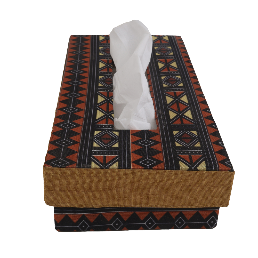 INDHA Tissue Box Geometric Print | Designer Printed Tissue Box | Home Utility | Car Utility | Handmade Gifting | Multicolour Tissue Box | Utility Product | Handcrafted Tissue Box