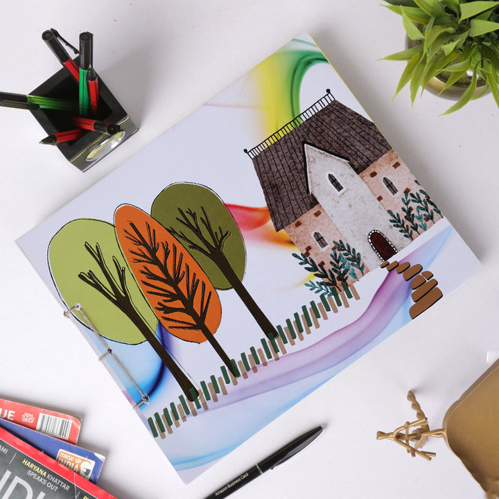 Indha Handcrafted Recycled Paper Drawing Book|Handcrafted Drawing Book| Charcoal Art Paper|Water |Acrylic Art Paper  |