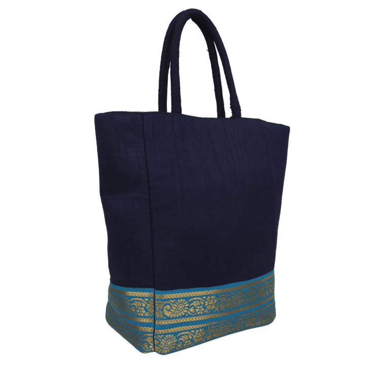 Indha Dupion Silk Handbag in Elegant Blue,Small Handbag for Corporate Gifting and Special Occasions