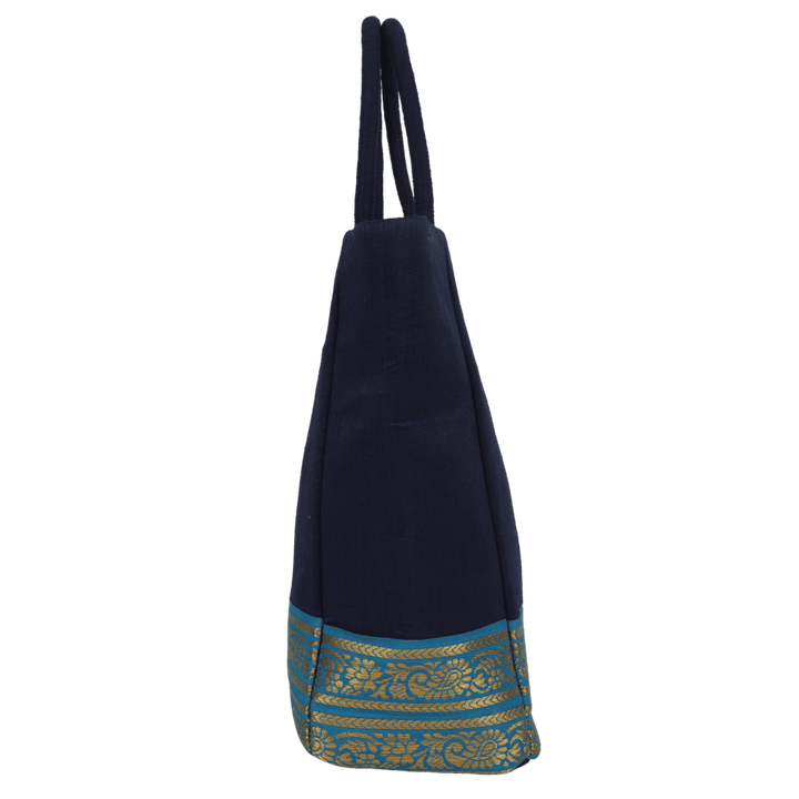 Indha Dupion Silk Handbag in Elegant Blue,Small Handbag for Corporate Gifting and Special Occasions